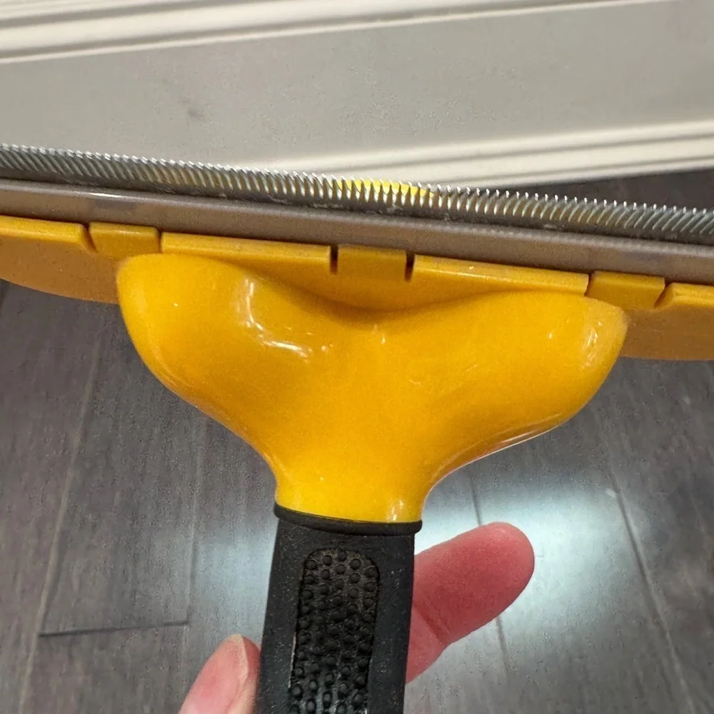 FURminator Undercoat Long Hair Deshedding Dog Cat Yellow Grooming Brush